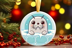Round Christmas Ornament Sublimation|Clipart Product Image 2