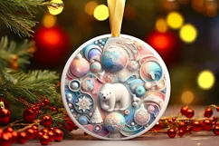 Round Christmas Ornament Sublimation|Clipart Product Image 1