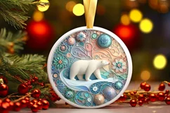 Round Christmas Ornament Sublimation|Clipart Product Image 1