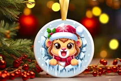 Round Christmas Ornament Sublimation|Clipart Product Image 2