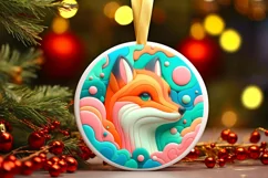 Round Christmas Ornament Sublimation|Clipart Product Image 2
