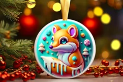 Round Christmas Ornament Sublimation|Clipart Product Image 1