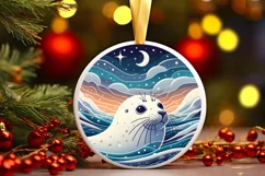 Round Christmas Ornament Sublimation|Clipart Product Image 1