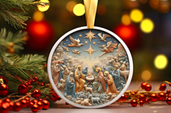 Round Christmass Ornament PNG Product Image 1