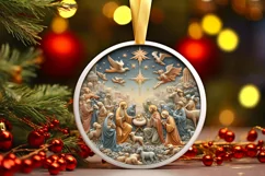 Round Christmas Ornament Sublimation|Clipart Product Image 1