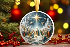 Round Christmas Ornament Sublimation|Clipart Product Image 2