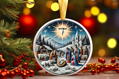 Round Christmass Ornament PNG Product Image 1