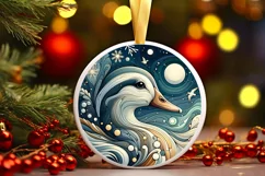 Round Christmas Ornament Sublimation|Clipart Product Image 1