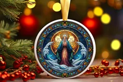 Round Christmas Ornament Sublimation|Clipart Product Image 1