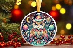 Round Christmas Ornament Sublimation|Clipart Product Image 2