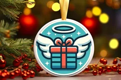 Round Christmas Ornament Sublimation|Clipart Product Image 1