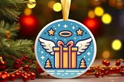 Round Christmas Ornament Sublimation|Clipart Product Image 1