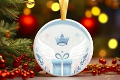 Round Christmas Ornament Sublimation|Clipart Product Image 1