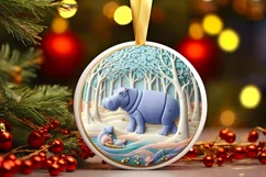 Round Christmas Ornament Sublimation|Clipart Product Image 1