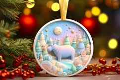 Round Christmas Ornament Sublimation|Clipart Product Image 1