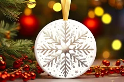 Round Christmas Ornament Sublimation|Clipart Product Image 1