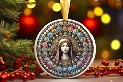 Round Christmas Ornament Sublimation|Clipart Product Image 2