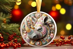 Round Christmas Ornament Sublimation|Clipart Product Image 1