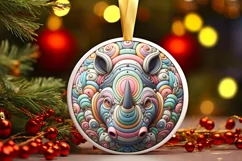 Round Christmas Ornament Sublimation|Clipart Product Image 1