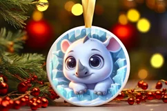 Round Christmas Ornament Sublimation|Clipart Product Image 1