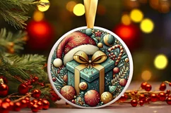 Round Christmas Ornament Sublimation|Clipart Product Image 1