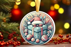 Round Christmas Ornament Sublimation|Clipart Product Image 1