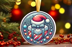 Round Christmas Ornament Sublimation|Clipart Product Image 1
