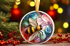 Round Christmas Ornament Sublimation|Clipart Product Image 1