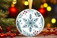 Round Christmas Ornament Sublimation|Clipart Product Image 1