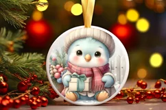 Cute Baby Parrot Winter Gift Box PNG Product Image 3