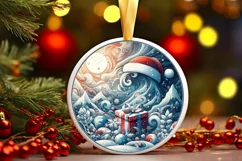 Round Christmas Ornament Sublimation|Clipart Product Image 1