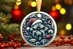 Round Christmas Ornament Sublimation|Clipart Product Image 1