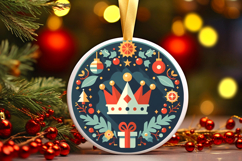 Round Christmass Ornament PNG Product Image 1