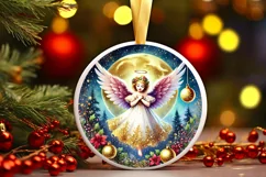 Round Christmas Ornament Sublimation|Clipart Product Image 2