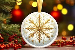 Round Christmas Ornament Sublimation|Clipart Product Image 1
