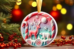 Round Christmas Ornament Sublimation|Clipart Product Image 2