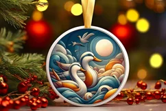 Round Christmas Ornament Sublimation|Clipart Product Image 1