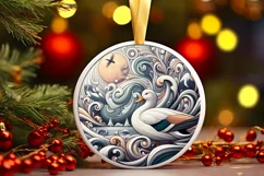 Round Christmas Ornament Sublimation|Clipart Product Image 1
