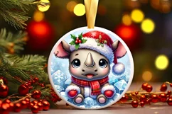 Round Christmas Ornament Sublimation|Clipart Product Image 1