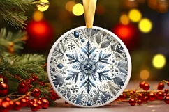 Round Christmas Ornament Sublimation|Clipart Product Image 1
