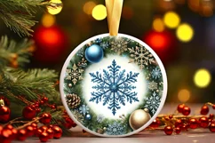 Round Christmas Ornament Sublimation|Clipart Product Image 1