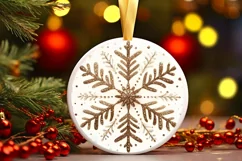 Round Christmas Ornament Sublimation|Clipart Product Image 1