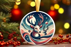Round Christmas Ornament Sublimation|Clipart Product Image 1