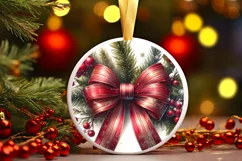 Round Christmas Ornament Sublimation|Clipart Product Image 1