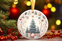 Round Christmas Ornament Sublimation|Clipart Product Image 1