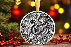 Round Christmas Ornament Sublimation|Clipart Product Image 1