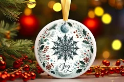 Round Christmas Ornament Sublimation|Clipart Product Image 1