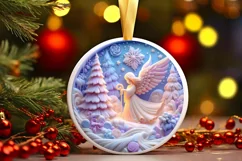Round Christmas Ornament Sublimation|Clipart Product Image 1