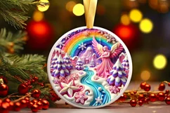Round Christmas Ornament Sublimation|Clipart Product Image 1