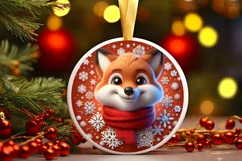 Christmas Round Cute Ornament Sublimation Product Image 2